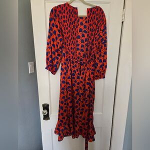 Orange and Blue Patterned Dress
